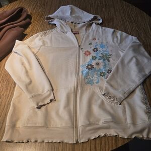 Big Flirt Floral Women's Hoodie - Cream